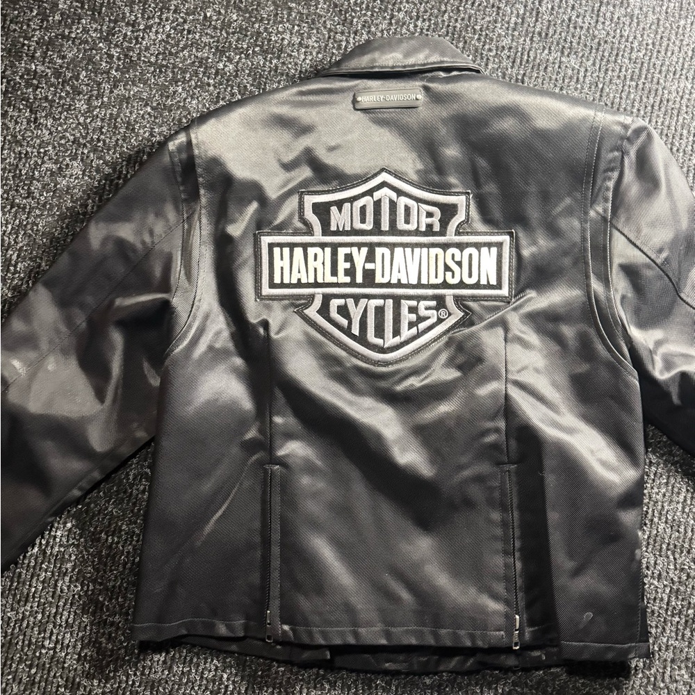 Harley-Davidson Women’s Jacket LW Black Nylon Riding Jacket Embroidered Logo - Picture 4 of 9